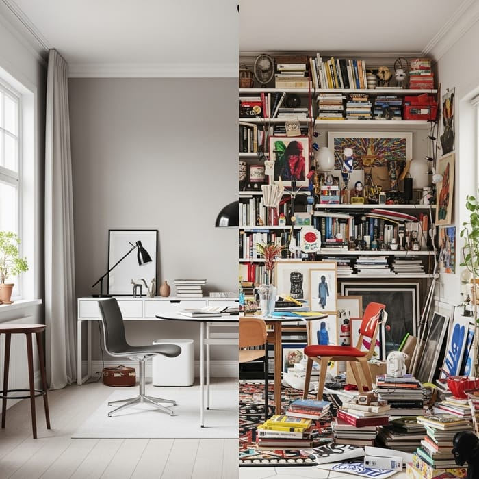 Clutter vs Minimalism: An Engaging Visual Dichotomy