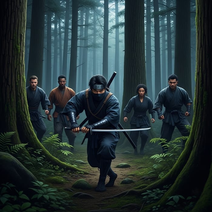 Ninja Stealth Escape from 5 Assassins in Ancient Japan