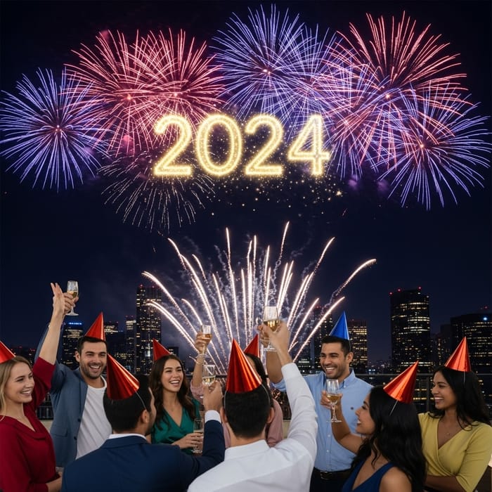 Happy New Year 2024 Celebratory Image in High Quality Happy New Year 2024 Celebratory Image in High Quality