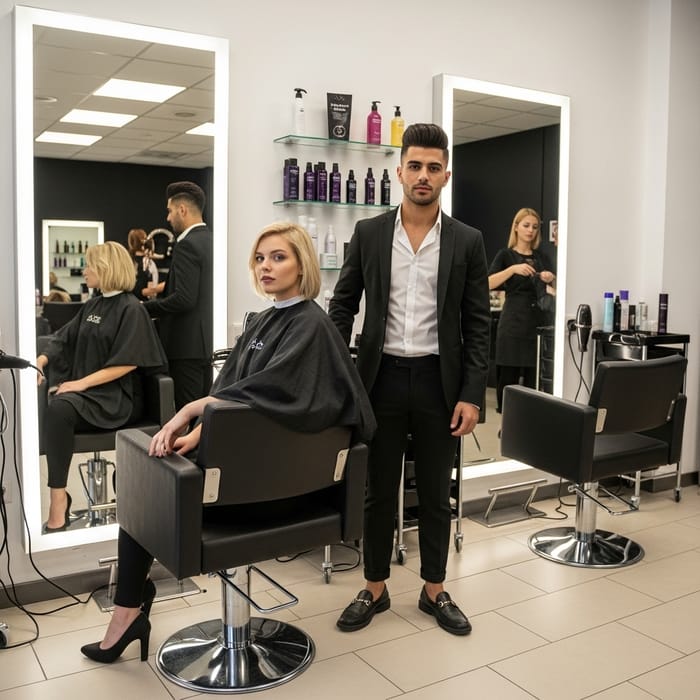 Professional Male and Female Models at Contemporary Salon Professional Male and Female Models at Contemporary Salon