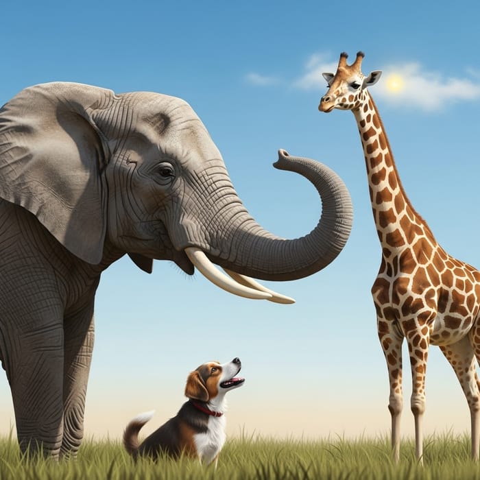 Elephant, Dog & Giraffe: A Captivating Trio