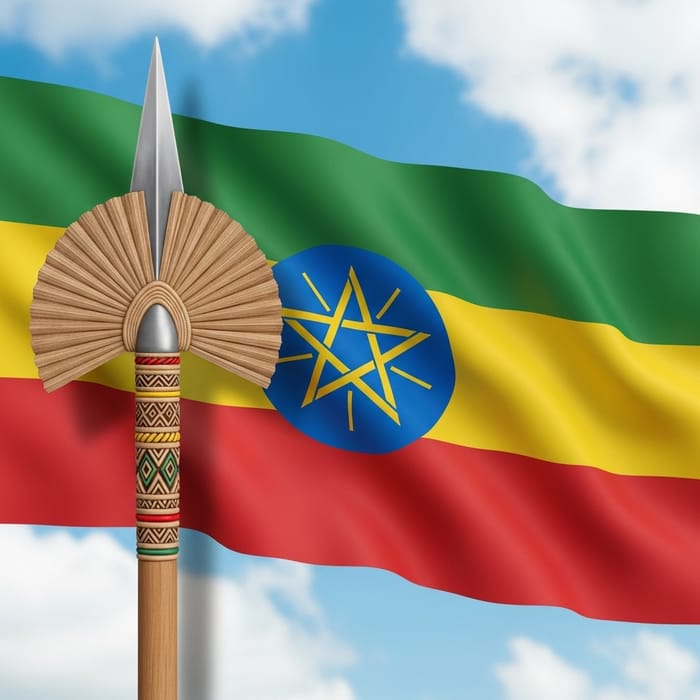 Ethiopian Fano Arm with National Flag Ethiopian Fano Arm with National Flag
