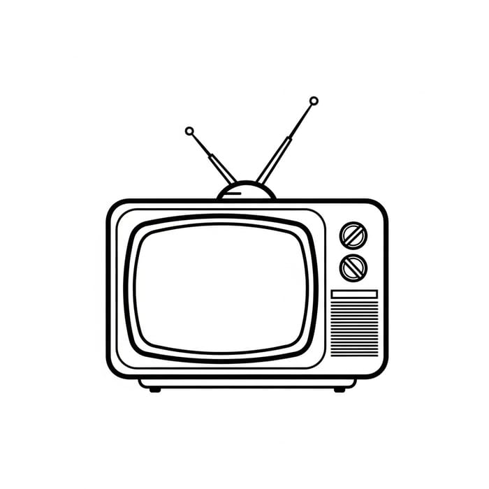 Vintage Tube TV Logo Design in Black and White Vintage Tube TV Logo Design in Black and White