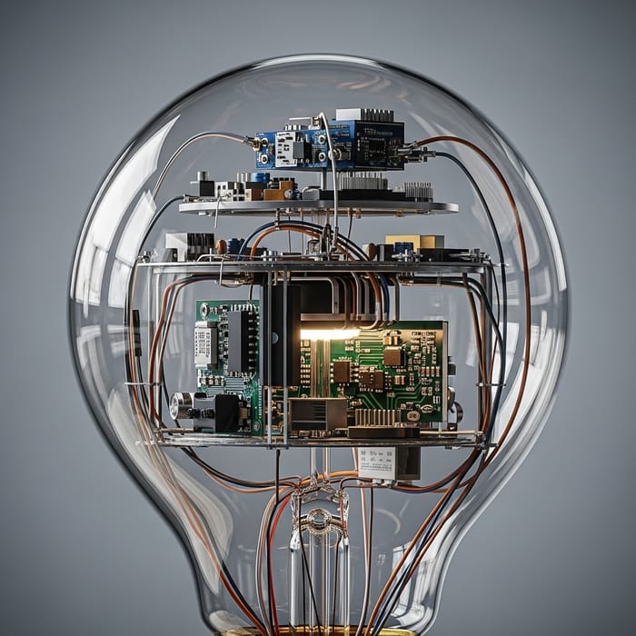 Innovative Light Bulb with Intricate Wiring Inside Innovative Light Bulb with Intricate Wiring Inside