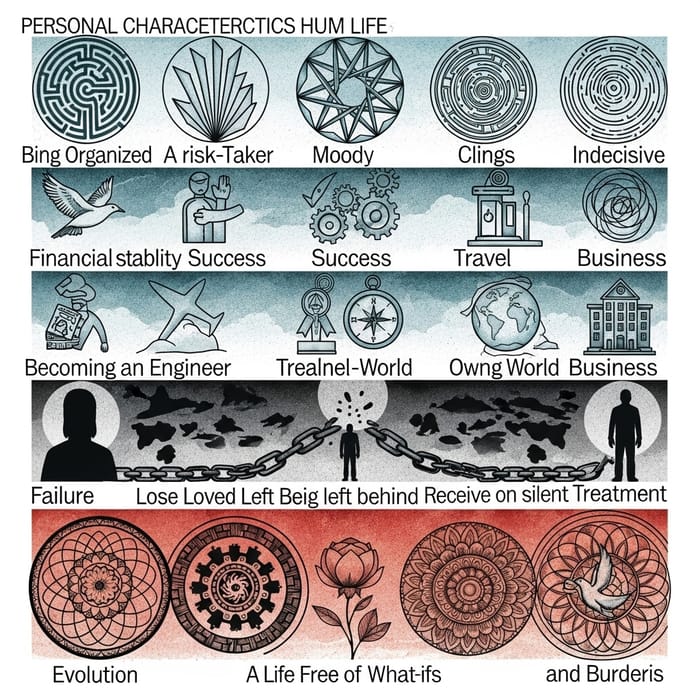 Intricate Human Traits Mandala: Evolution and Life Stages