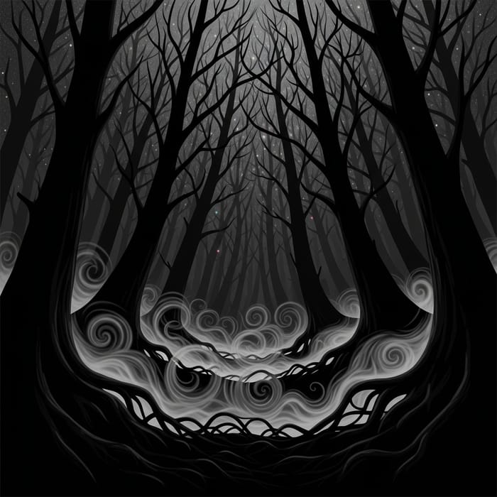 Enchanting Nocturnal Forest Artwork Enchanting Nocturnal Forest Artwork