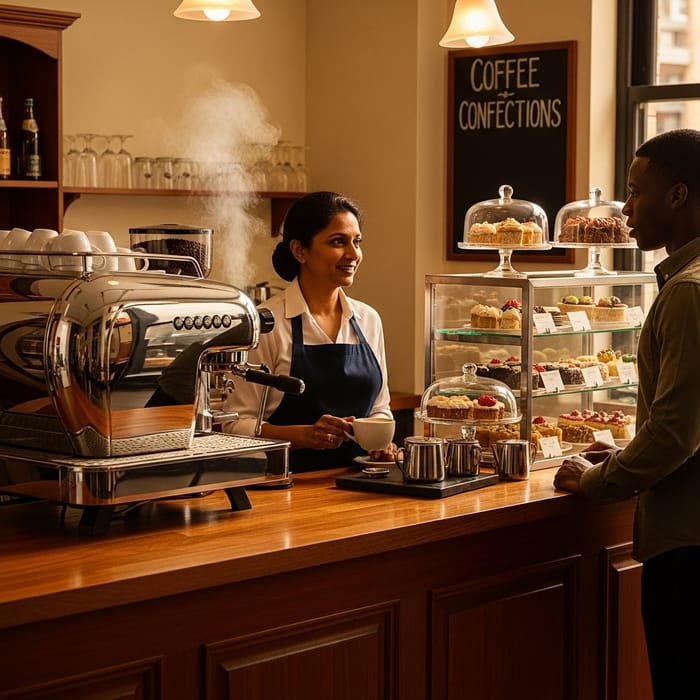 Cozy Cafe Scene: Coffee and Confections