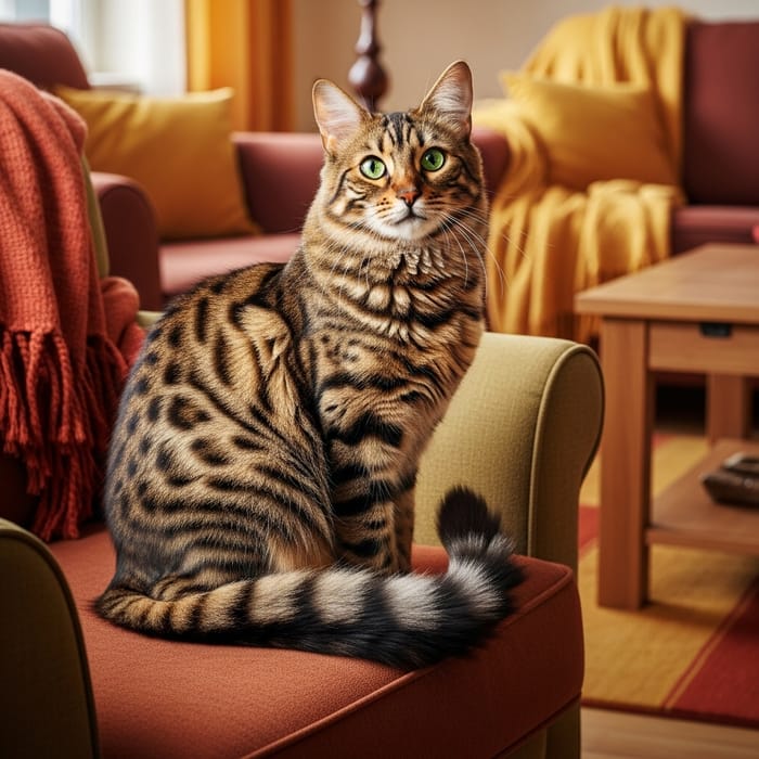 Fluffy Cat on Chair