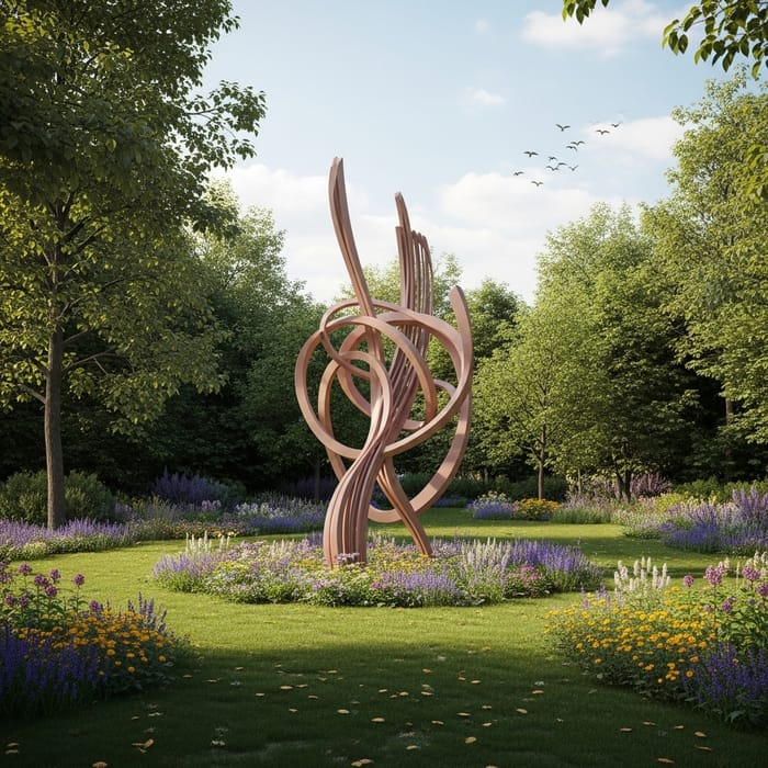 Tranquil Art Installation in a Picturesque Landscape Park