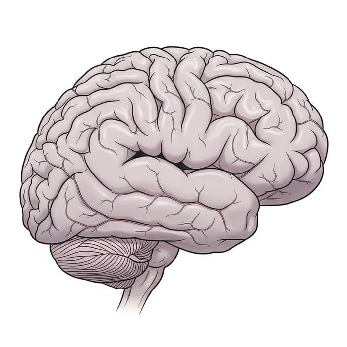Detailed Image of Human Brain from Lateral View Detailed Image of Human Brain from Lateral View