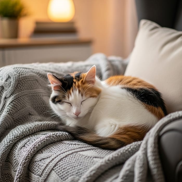 Draw Calico Cat Sleeping - Cozy Living Room Art Draw Calico Cat Sleeping - Cozy Living Room Art