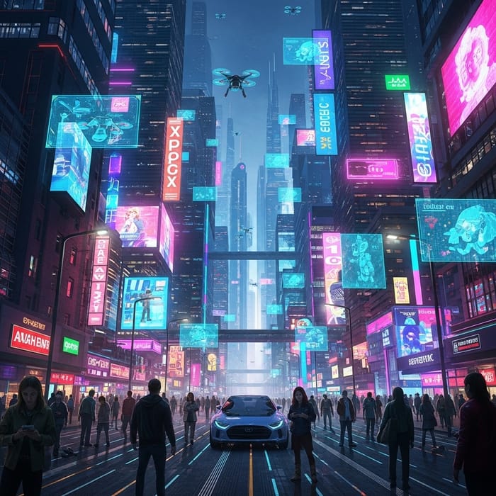 Discover the Cyberworld Marvel: A Futuristic Cityscape of Neon Lights