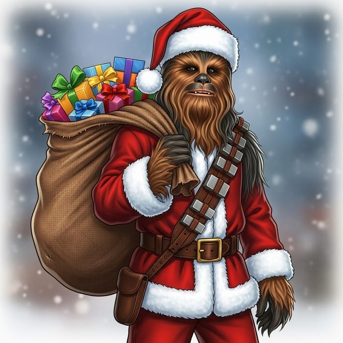 Chewbacca Dressed as Santa Claus | Festive Star Wars Character Chewbacca Dressed as Santa Claus | Festive Star Wars Character