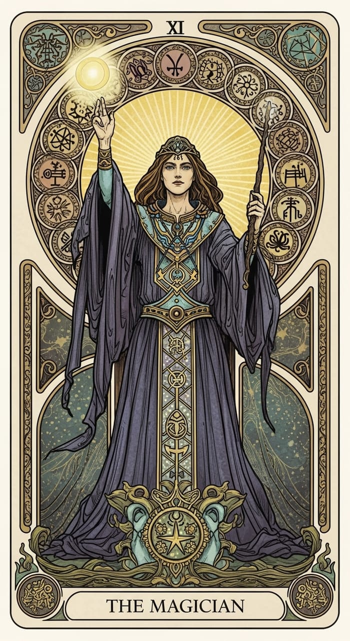The Magician - Mysterious Figure and Celestial Elements The Magician - Mysterious Figure and Celestial Elements