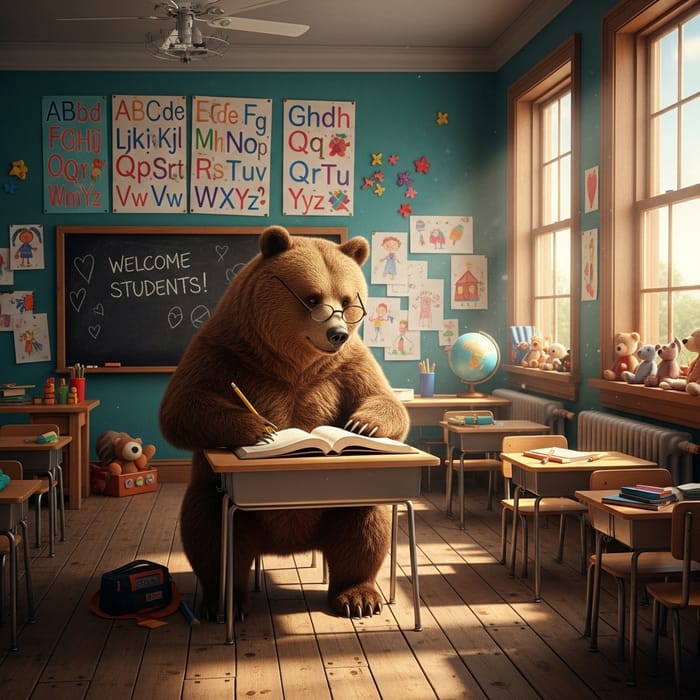 Bear Inside Classroom - Discover a Unique Learning Experience