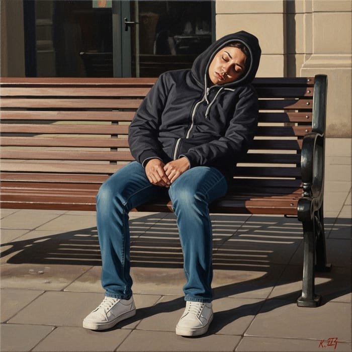 Realistic Portrait of a Fatigued Person Realistic Portrait of a Fatigued Person