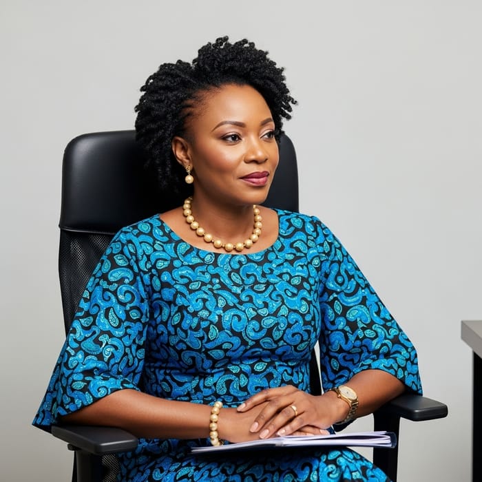 Elegant African Woman in Forties | Profiling Dignity in Office Settings