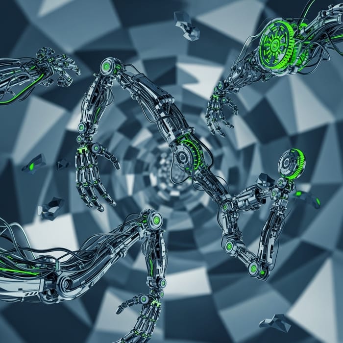 Futuristic Robotics in Abstract Scene