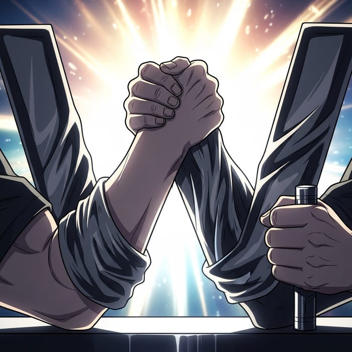 Anime Tattoo Design of Arm Wrestling W Logo Anime Tattoo Design of Arm Wrestling W Logo