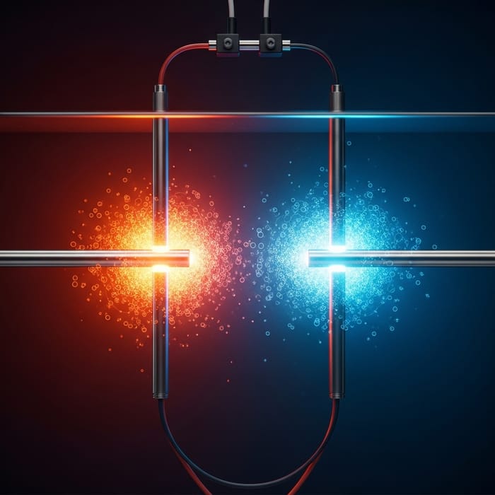 Metal Rods in Solution: Electrical Circuit with Ions Interaction