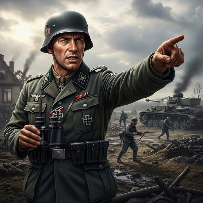 German SS Lieutenant | WWII Battlefield Photo German SS Lieutenant | WWII Battlefield Photo