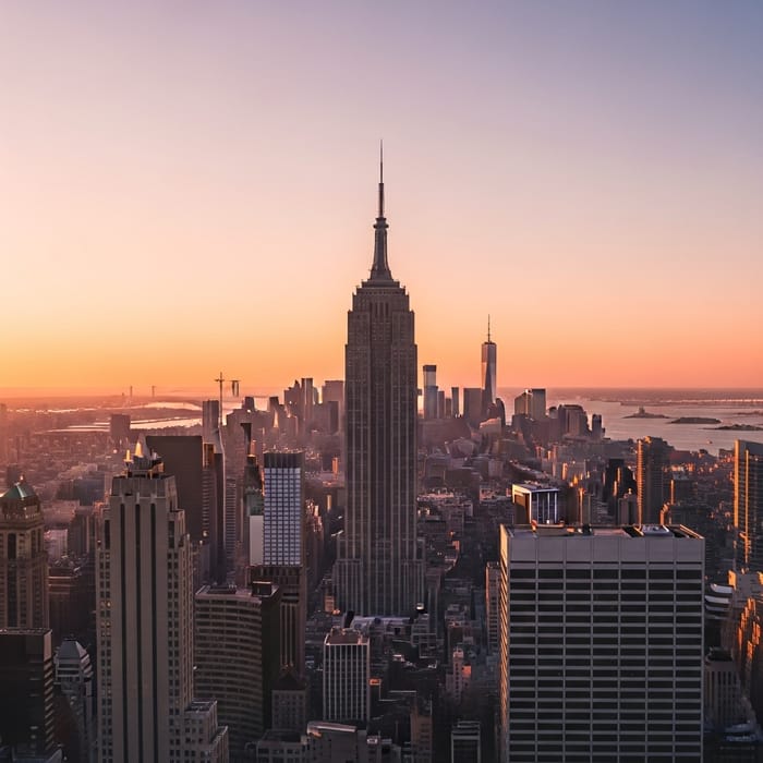 Minimalist Cityscape Sunset | Urban Geometry at Dusk