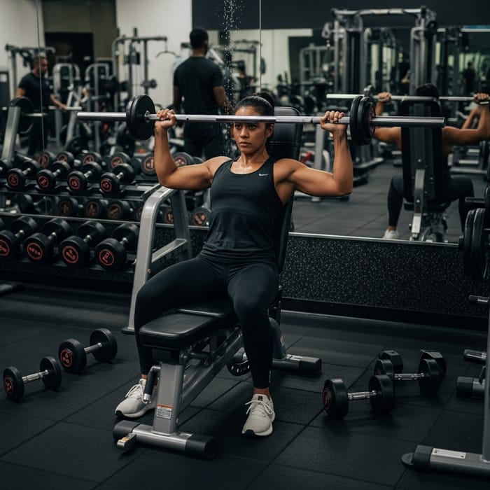 Intense Gym Training Session - Gender-Neutral Athlete in Action Intense Gym Training Session - Gender-Neutral Athlete in Action