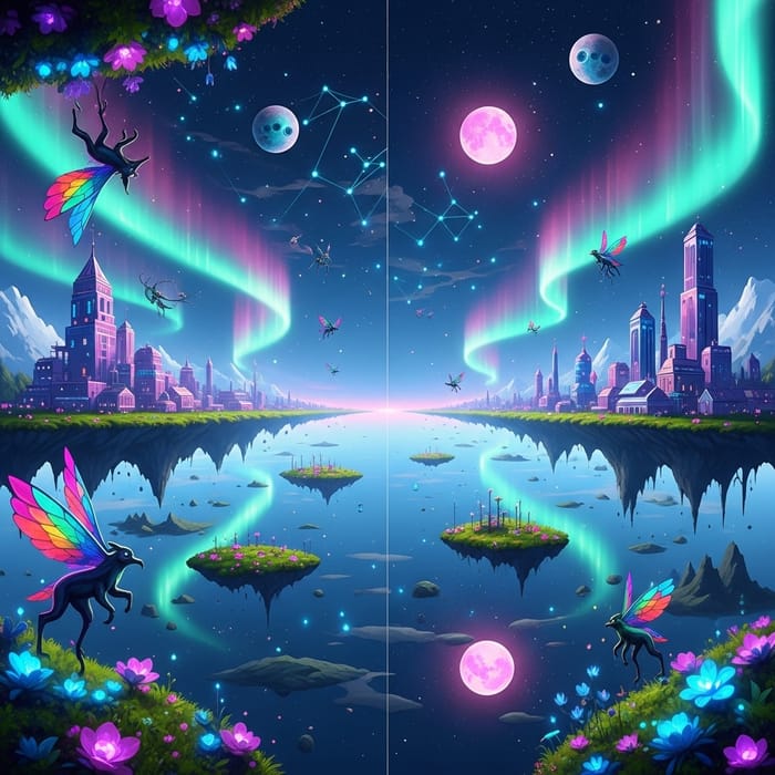 Neon Auroras in a Surreal Parallel Universe Neon Auroras in a Surreal Parallel Universe