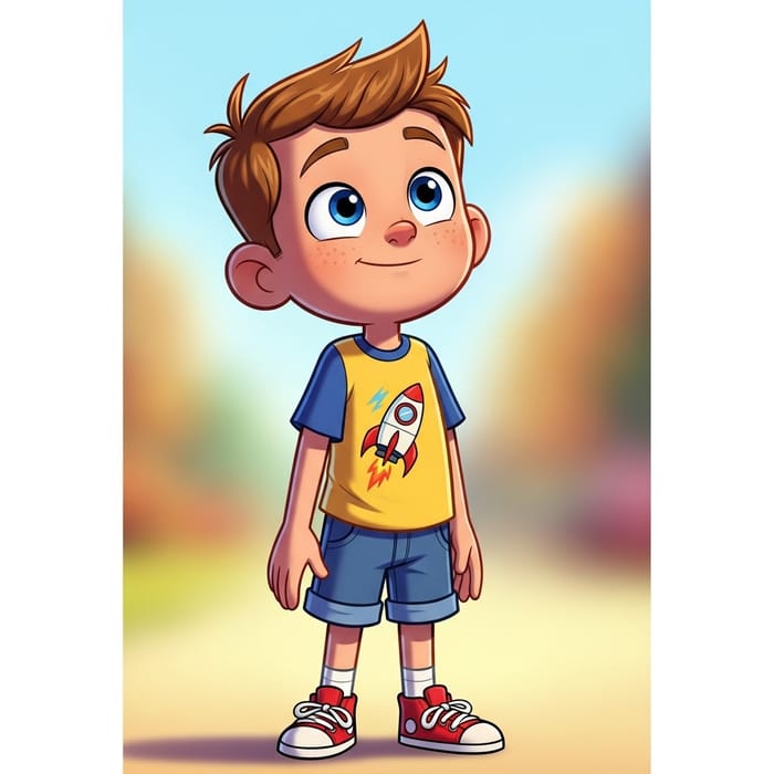 Cute Anime American Boy: Cheerful & Colorful Style Cute Anime American Boy: Cheerful & Colorful Style