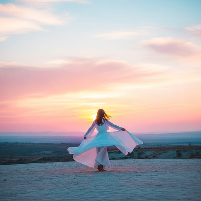 Serene Sunset Landscape with Vibrant Pastel Colors and Dreamy Lighting Serene Sunset Landscape with Vibrant Pastel Colors and Dreamy Lighting