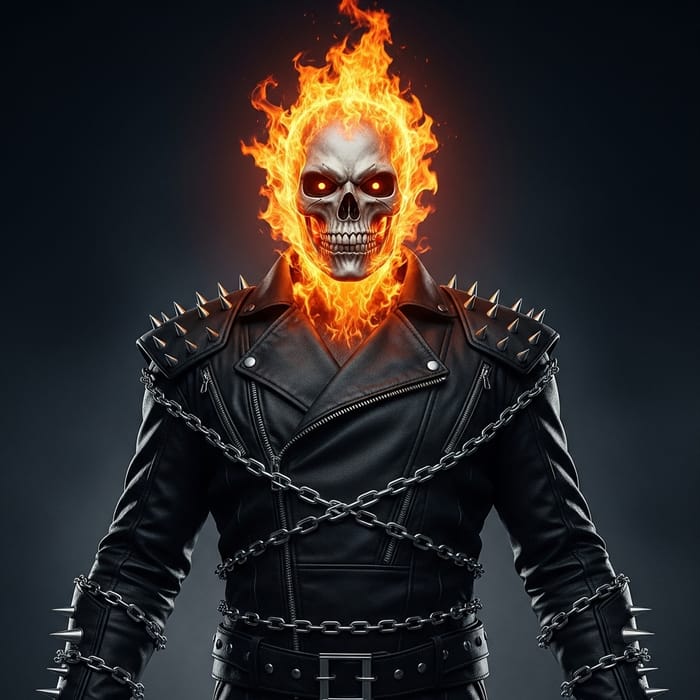 Ghost Rider - Flaming Skull Supernatural Character