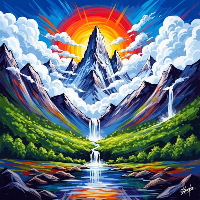 Surreal Mountain Landscape | Abstract Nature Artwork