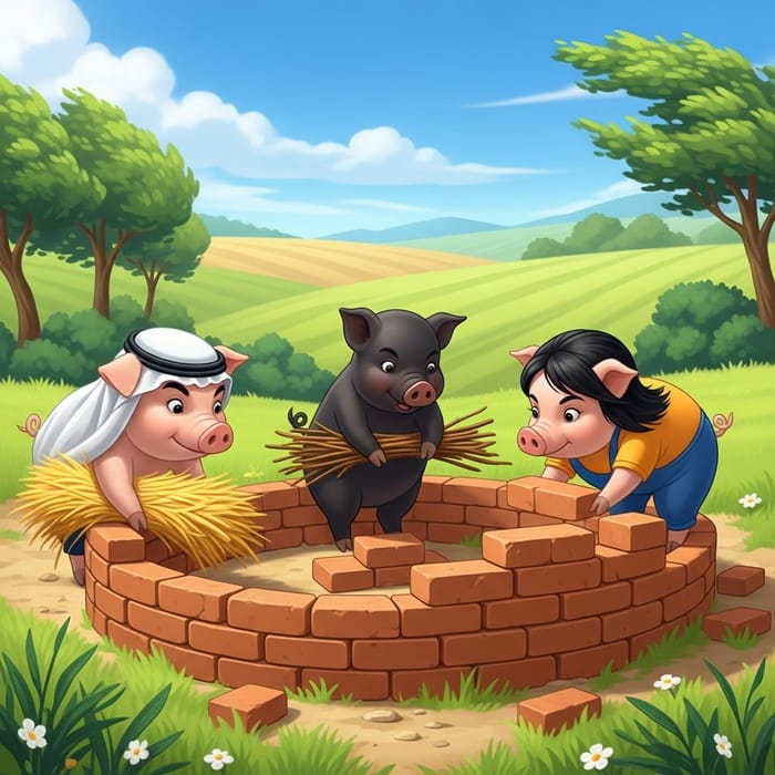 Three Little Pigs Building Homes - Multicultural Adventure Three Little Pigs Building Homes - Multicultural Adventure