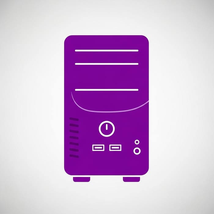Purple Computer Case Icon | Sleek Design Purple Computer Case Icon | Sleek Design