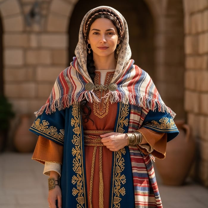 Stylish Ancient Hebrew Woman in Traditional Attire Stylish Ancient Hebrew Woman in Traditional Attire