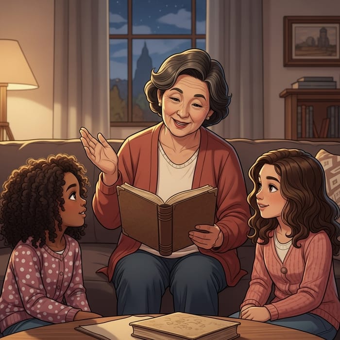 Engaging Story: Woman Shares Past with Two Girls Engaging Story: Woman Shares Past with Two Girls