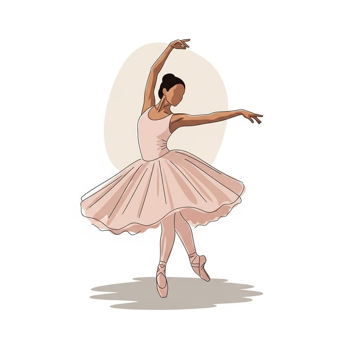 Minimalist Impressionism: Graceful South Asian Ballet Dancer