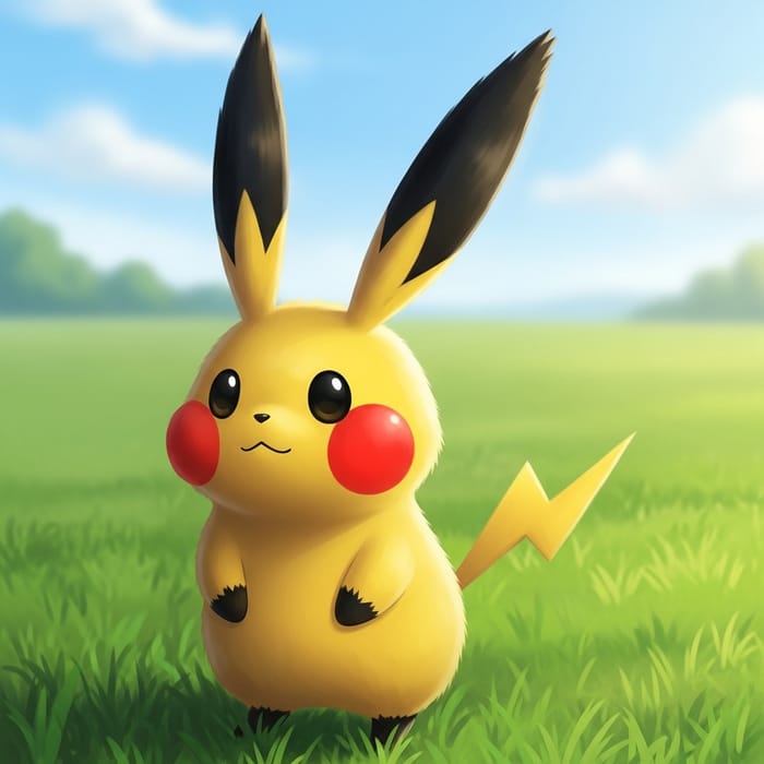피카츄 - Cute Yellow Creature in Grassy Field 피카츄 - Cute Yellow Creature in Grassy Field