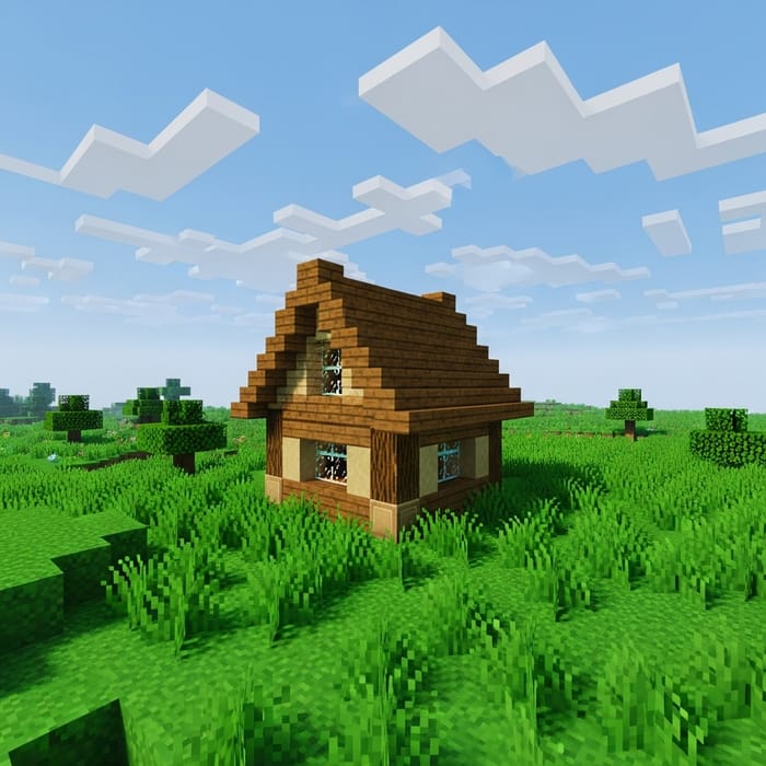 Cozy Oak Wooden House Design in Minecraft Cozy Oak Wooden House Design in Minecraft