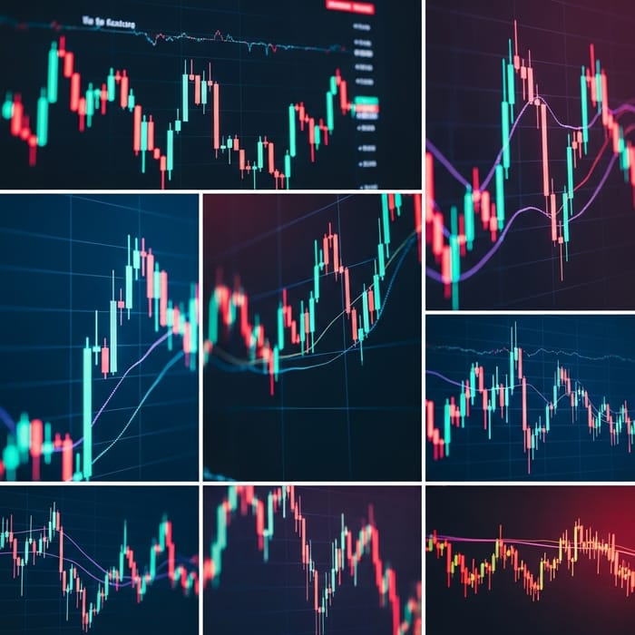 Dynamic Financial Markets Collage in Futuristic Style Dynamic Financial Markets Collage in Futuristic Style