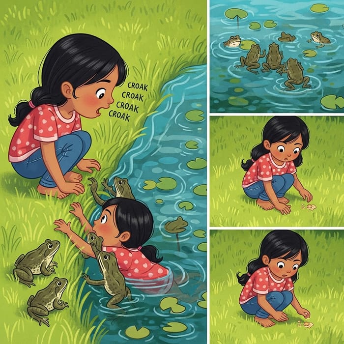 Mia's Heartwarming Tale of Frog Friendship