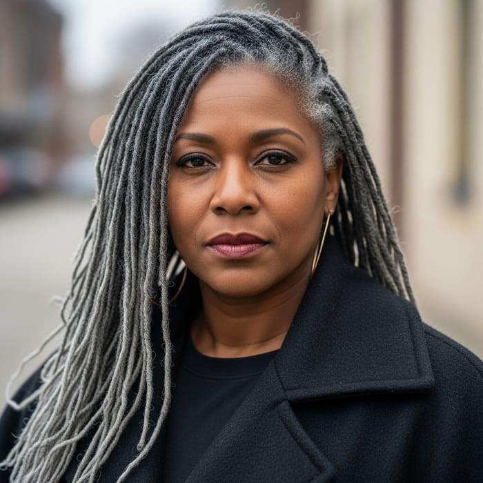 Strong Black Woman in 40s with Stunning Locs