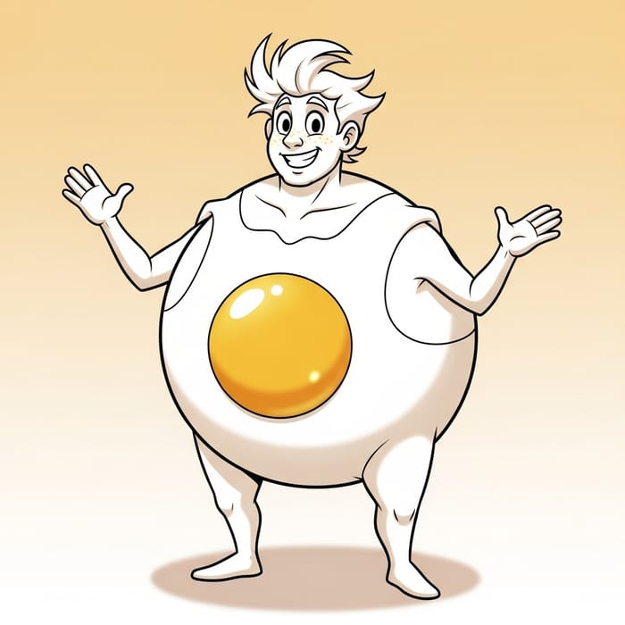 Egg Man Illustration | Friendly & Comical Character Egg Man Illustration | Friendly & Comical Character