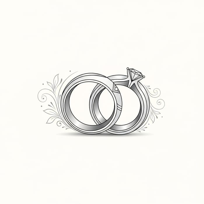 Minimalist Elegant Rings | Vector Art Wedding Design