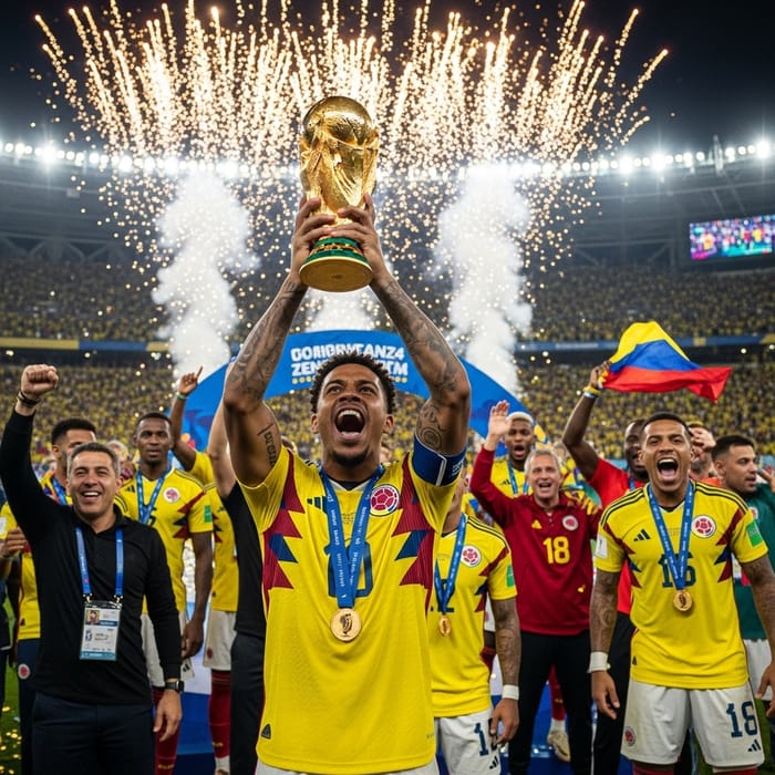 Colombian Soccer Star Celebrates 2034 World Cup Win Colombian Soccer Star Celebrates 2034 World Cup Win
