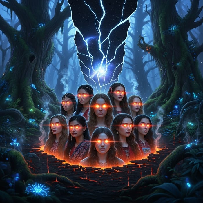 Mystical Forest with Enigmatic Gaze | Rift Multiverse Art