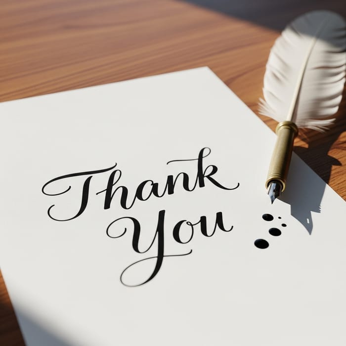 Heartfelt 'Thank You' Message in Elegant Script