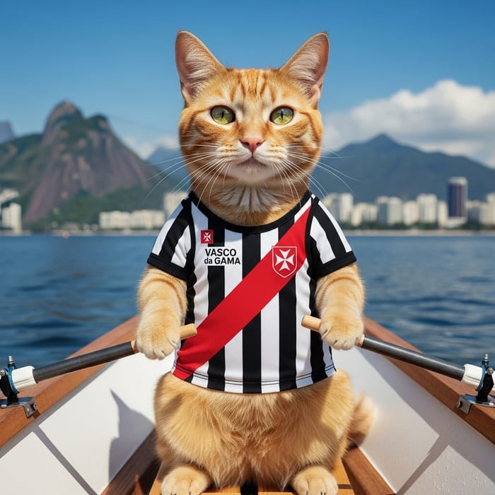 Cat in Vasco da Gama Jersey - Regatas Rowing Club