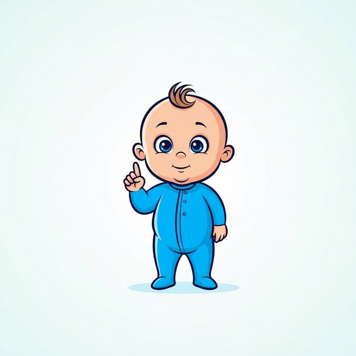 Clever Baby Cartoon Logo - Smart Design