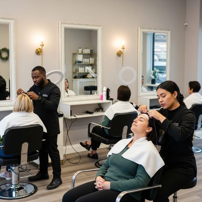 Eyebrow Threading Services at Multicultural Beauty Salon